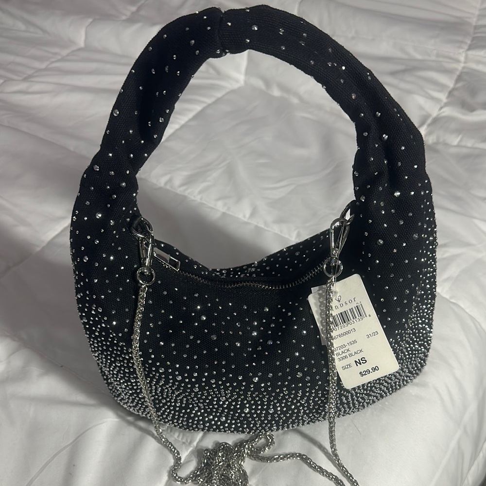 Elegant Black Rhinestone Bag
